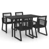vidaXL Ensemble &agrave; manger d'ext&eacute;rieur 5 pcs Rotin PVC Noir
