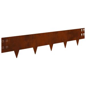 vidaXL Bordure de Pelouse 10 pcs 100 x 20 cm Acier Rouill&eacute;
