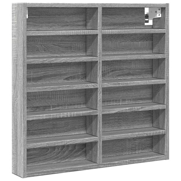 vidaXL Armoire &agrave; vitrine sonoma gris 60x8,5x58 cm bois d'ing&eacute;nierie