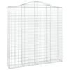 vidaXL Panier de gabions arqu&eacute; 200x30x200/220 cm Fer galvanis&eacute;
