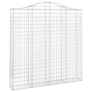 vidaXL Panier de gabions arqu&eacute; 200x30x200/220 cm Fer galvanis&eacute;