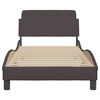 vidaXL Cadre de lit Dover marron fonc&eacute; 80x200 cm tissu