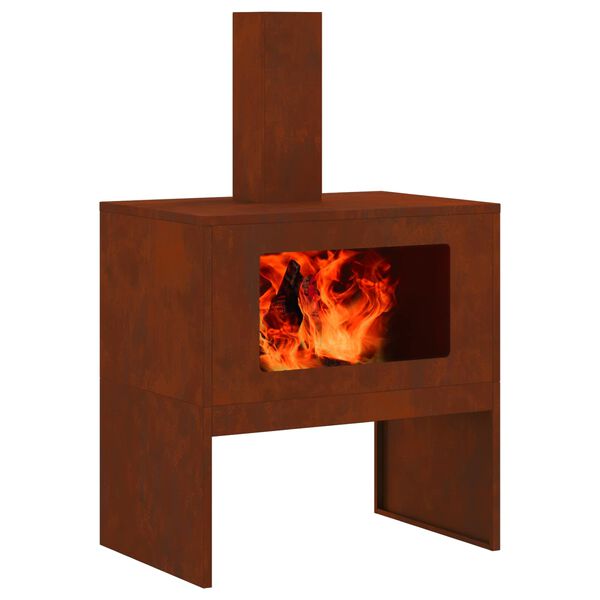 vidaXL Braise Marron 60 x 40 x 96 cm Acier patin&eacute;