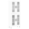 vidaXL Buffet haut Blanc brillant 69,5x34x180 cm Bois d'ing&eacute;nierie