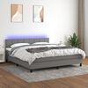 vidaXL Sommier &agrave; lattes de lit et matelas et LED Gris fonc&eacute; 160x200 cm