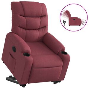 vidaXL Fauteuil inclinable &eacute;lectrique rouge bordeaux tissu