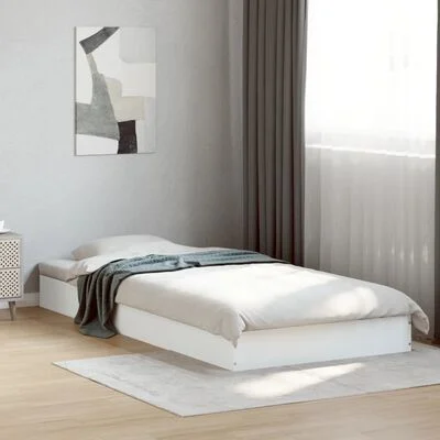 vidaXL Cadre de lit sans matelas blanc 75x190 cm bois d'ingénierie