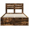 vidaXL Cadre de lit Ch&ecirc;ne fum&eacute; 120 x 190 cm Pin massif