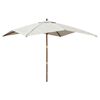 vidaXL Parasol de jardin avec m&acirc;t en bois sable 300x300x273 cm
