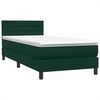vidaXL Sommier &agrave; lattes de lit et matelas vert fonc&eacute; 100x210cm velours
