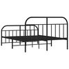 vidaXL Cadre de lit m&eacute;tal sans matelas avec pied de lit noir 140x200cm