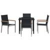vidaXL Ensemble de salle &agrave; manger pour jardin 5 pcs Noir