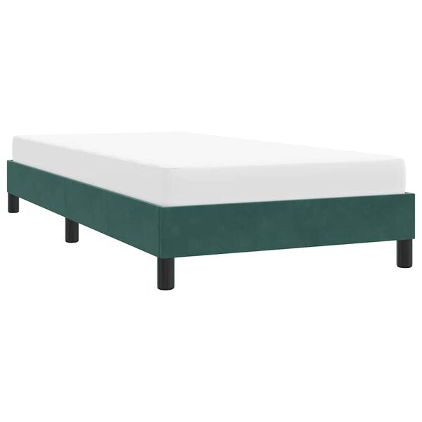 vidaXL Cadre de lit sans matelas vert fonc&eacute; 100x210 cm velours