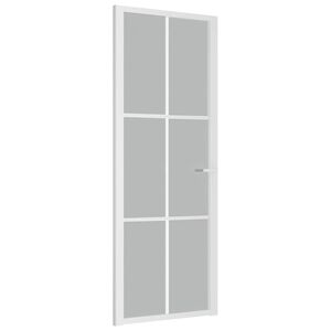 vidaXL Porte int&eacute;rieure 76x201,5 cm Blanc Verre mat et aluminium