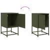 vidaXL Tables de chevet 2 pcs vert olive 36x39x60,5 cm acier