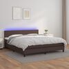 vidaXL Sommier &agrave; lattes de lit avec matelas et LED Marron 160x200 cm