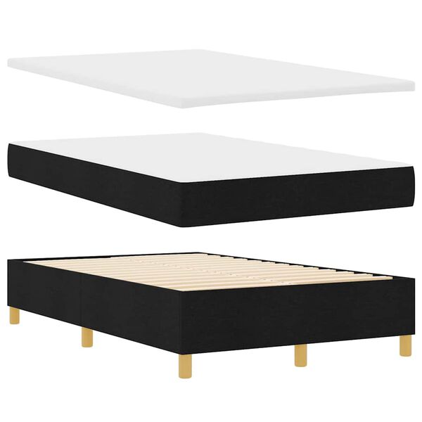 vidaXL Lit &agrave; ressorts avec matelas Noir 120 x 190 cm tissu
