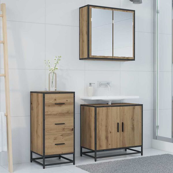 vidaXL Buffet Ch&ecirc;ne artisanal 35,5 x 35 x 76 cm