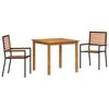 vidaXL Ensemble de salle &agrave; manger pour jardin 3 pcs Noir