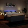 vidaXL Sommier &agrave; lattes de lit avec matelas Bleu 200x200 cm Tissu