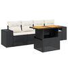 vidaXL Salon de jardin 5 pcs avec coussins noir r&eacute;sine tress&eacute;e