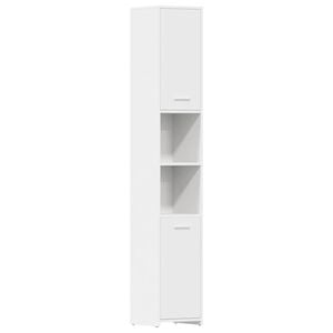 vidaXL Armoire de salle de bain Blanc 30x30x183,5 cm Bois d'ing&eacute;nierie
