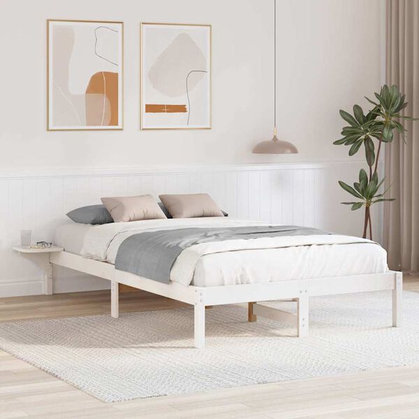 vidaXL Cadre de lit Blanc 120 x 200 cm Pin massif