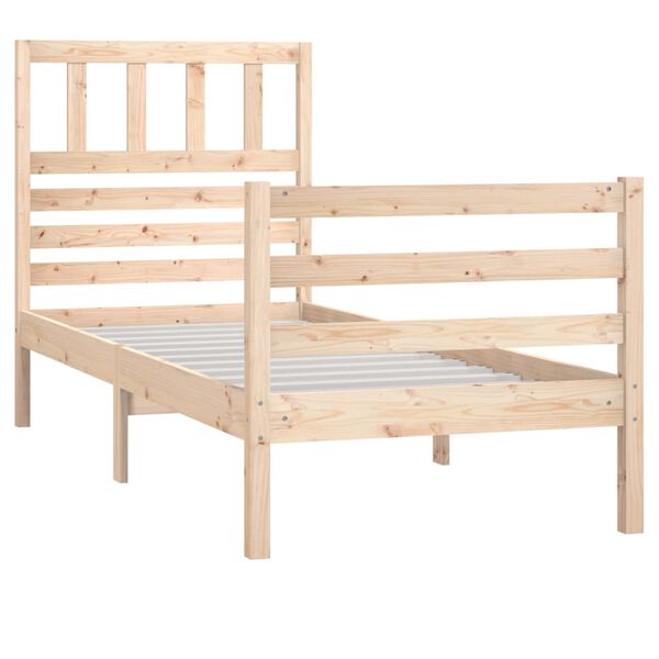 vidaXL Cadre de lit sans matelas 75x190 cm bois massif
