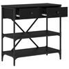 vidaXL Table console avec tiroir Ch&ecirc;ne noir 100 x 34,5 x 75 cm bois