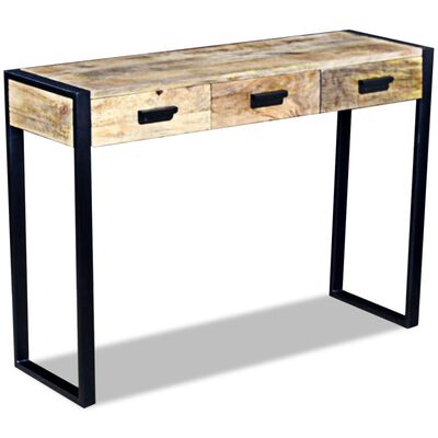 vidaXL Table console avec 3 tiroirs bois de manguier 110x35x78 cm
