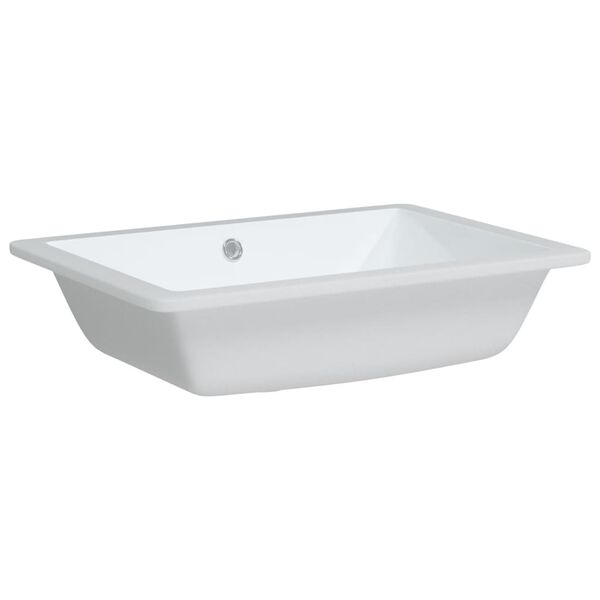 vidaXL &Eacute;vier de salle de bain blanc rectangulaire c&eacute;ramique