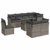 vidaXL Salon de jardin 9 pcs avec coussins gris r&eacute;sine tress&eacute;e