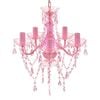 vidaXL Lustre avec 5 ampoules Crystal rose