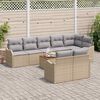 vidaXL Ensemble de canap&eacute; de jardin avec coussin 9 pcs Beige polyrotin