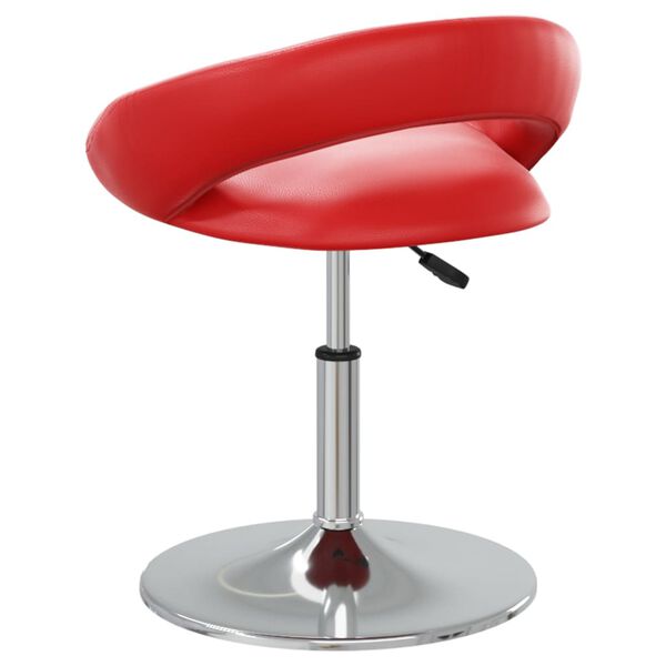 vidaXL Chaise pivotante &agrave; d&icirc;ner Rouge Similicuir