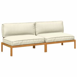 vidaXL Ensemble de Canap&eacute;s Uni 2 pcs Cr&egrave;me Bois d'Acacia Massif