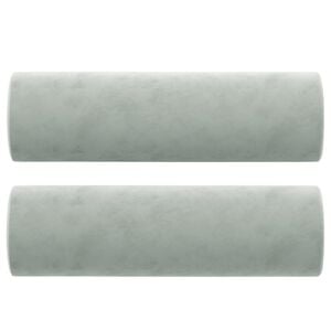 vidaXL Coussins d&eacute;coratifs lot de 2 Gris clair &Oslash;15x50 cm Velours