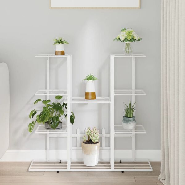 vidaXL Jardini&egrave;re 94,5x25x89 cm Blanc Fer