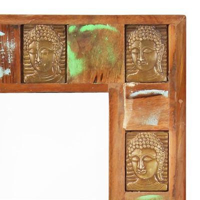 vidaXL Miroir avec revêtement Bouddha 50x110 cm Bois de récupération