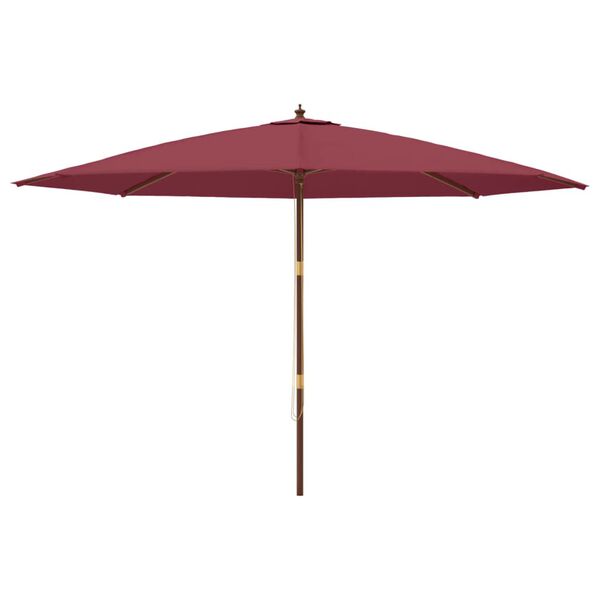 vidaXL Parasol de jardin avec m&acirc;t en bois rouge bordeaux 400x273 cm