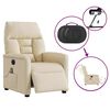 vidaXL Fauteuil inclinable de massage &eacute;lectrique cr&egrave;me tissu