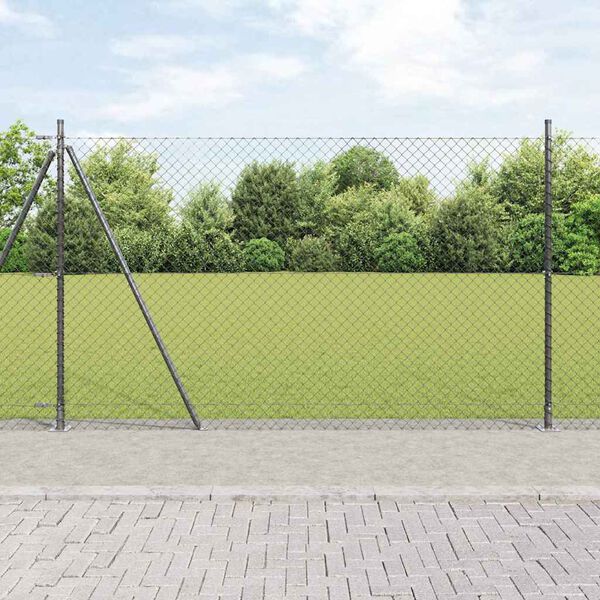 vidaXL Poteau de cl&ocirc;ture. Gris 10 x 1,4 m (maille 40 x 40 mm)