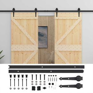 vidaXL Porte coulissante 2 pc 80 x 210 cm Bois de pin massif