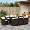 vidaXL Ensemble de salle &agrave; manger pour jardin 9 pcs Marron polyrotin