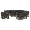 vidaXL Ensemble de canap&eacute; de jardin 14 pc Gris polyrotin
