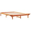 vidaXL Cadre de lit avec tables de chevet Brun cire 140 x 220 cm