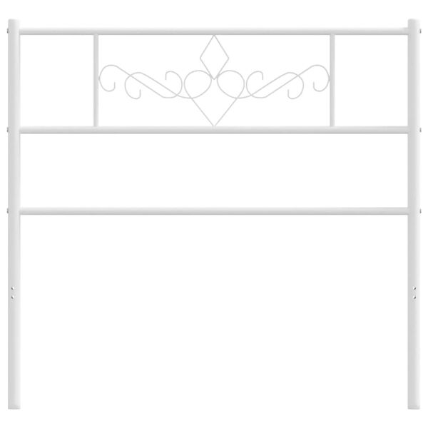 vidaXL T&ecirc;te de lit m&eacute;tal blanc 75 cm