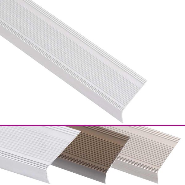 vidaXL Nez de marche forme en L 5 pcs aluminium 90 cm argent&eacute;