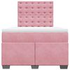 vidaXL Sommier &agrave; lattes de lit avec matelas rose 120x190 cm velours