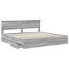 vidaXL Cadre de lit Gris Sonoma 200 x 200 cm Bois Ing&eacute;nierie